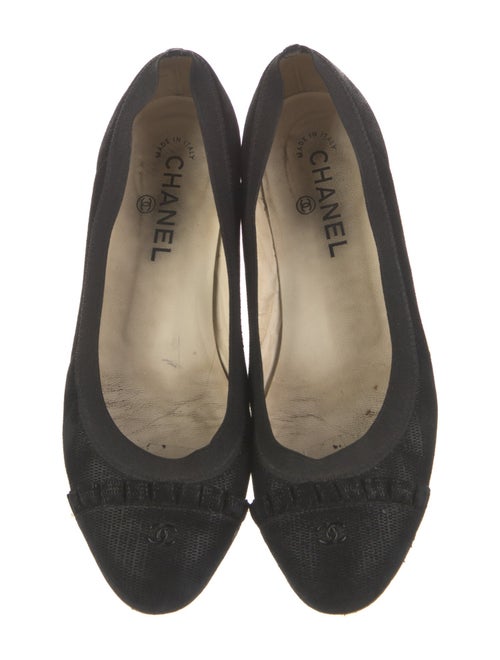 Chanel Interlocking CC Logo Suede Ballet Flats