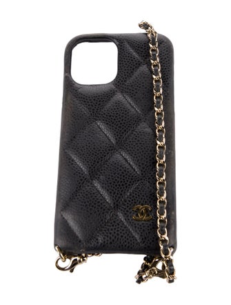 Chanel Quilted Leather iPhone 12 Case w/ Chain