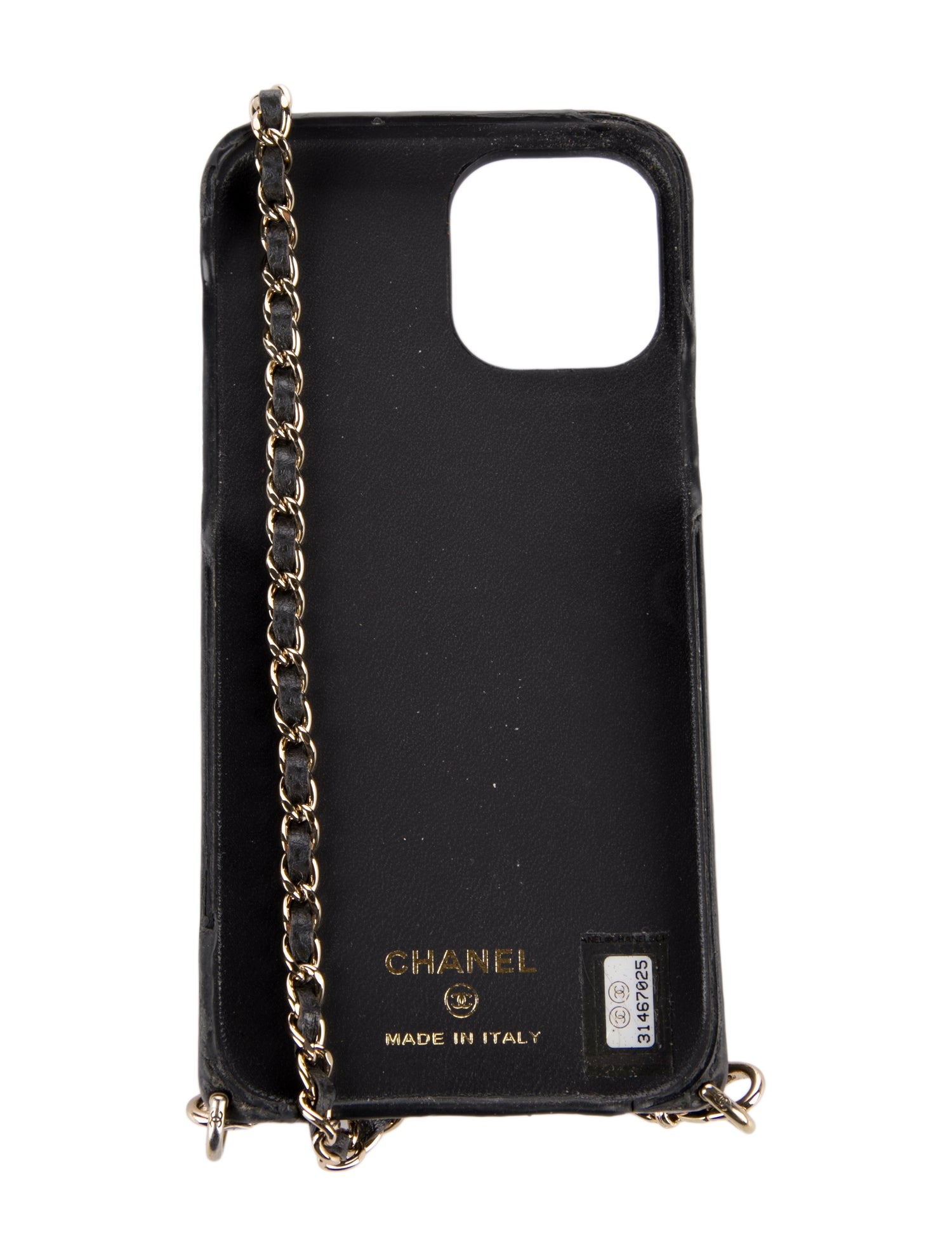 Chanel Quilted Leather iPhone 12 Case w/ Chain