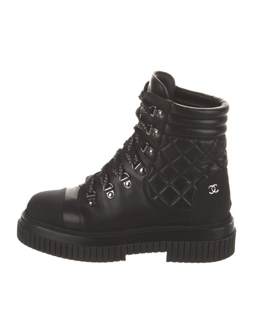 Chanel 2021 Interlocking CC Logo Combat Boots