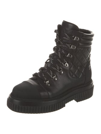 Chanel 2021 Interlocking CC Logo Combat Boots