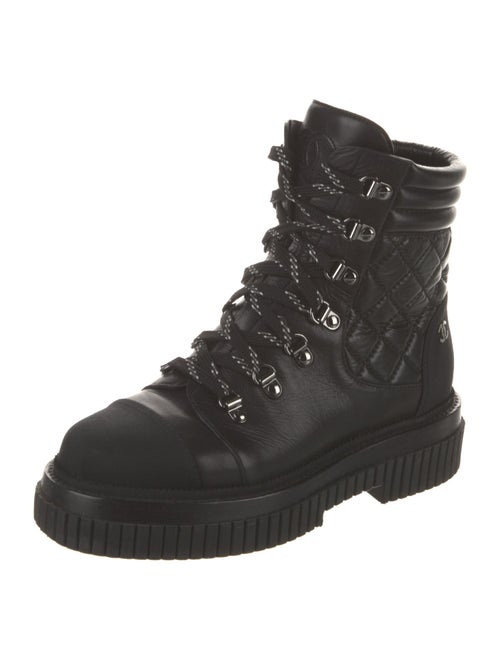 Chanel 2021 Interlocking CC Logo Combat Boots