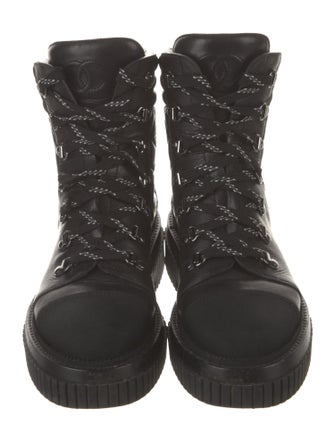 Chanel 2021 Interlocking CC Logo Combat Boots