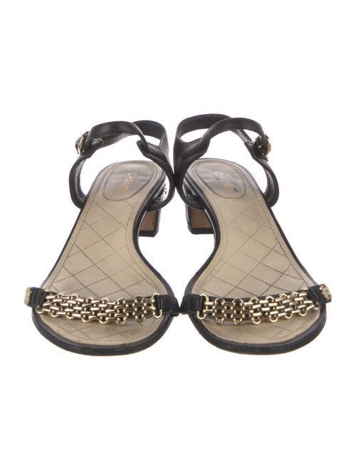 Chanel 2016 Chain-Link Accent Slingback Sandals