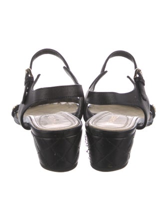 Chanel 2016 Chain-Link Accent Slingback Sandals