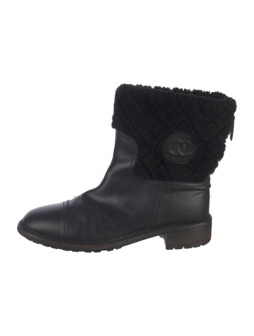 Chanel Interlocking CC Logo Leather Boots
