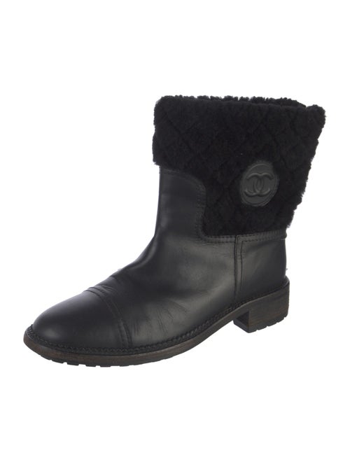 Chanel Interlocking CC Logo Leather Boots