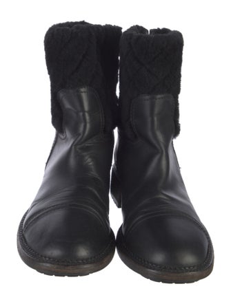 Chanel Interlocking CC Logo Leather Boots