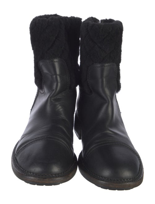 Chanel Interlocking CC Logo Leather Boots