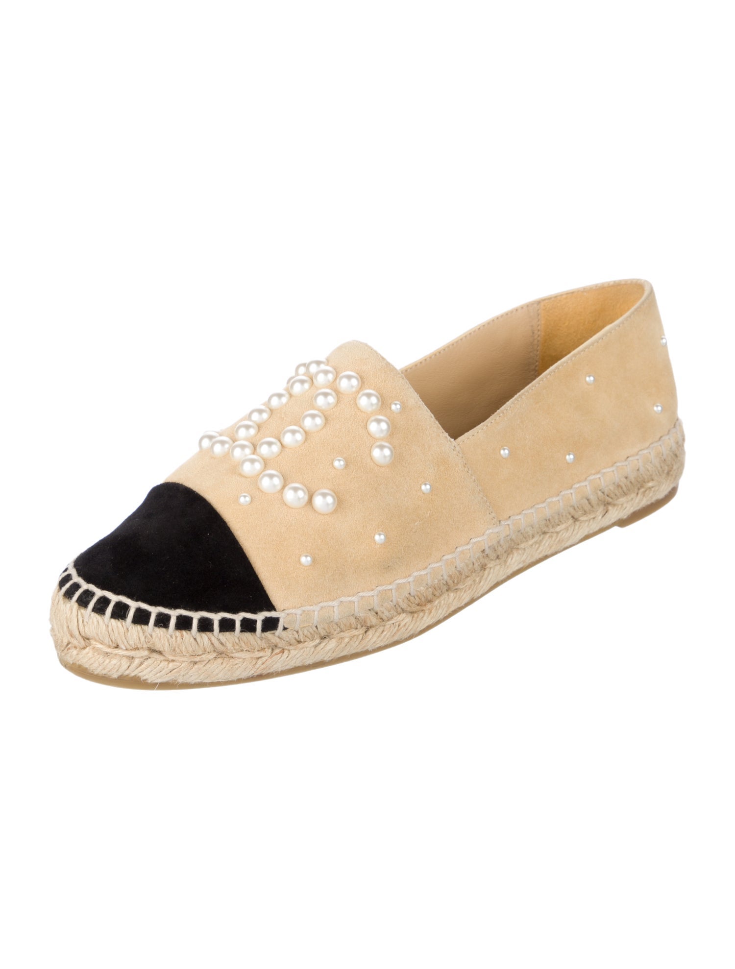 Chanel Interlocking CC Logo Suede Espadrilles