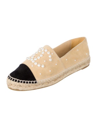 Chanel Interlocking CC Logo Suede Espadrilles