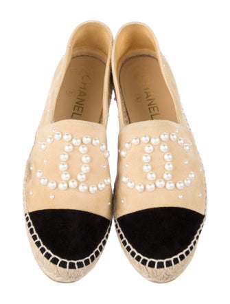 Chanel Interlocking CC Logo Suede Espadrilles
