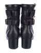 Chanel Interlocking CC Logo Leather Moto Boots