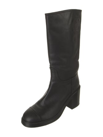 Chanel Interlocking CC Logo Calfskin Boots