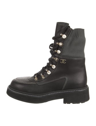 Chanel 2021 Interlocking CC Logo Combat Boots