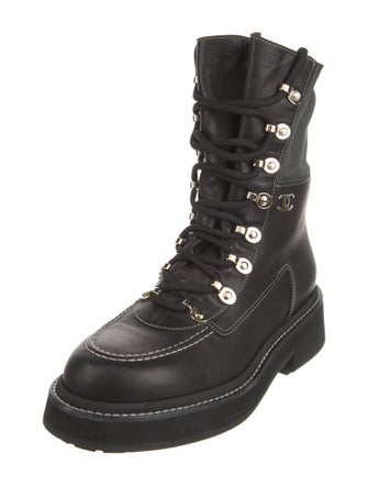 Chanel 2021 Interlocking CC Logo Combat Boots