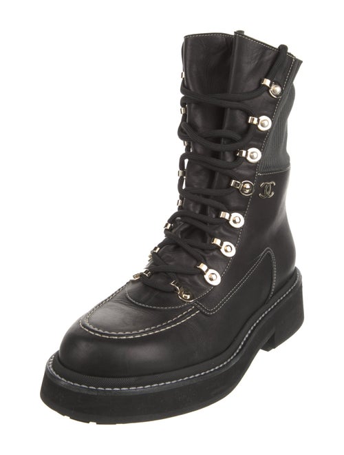 Chanel 2021 Interlocking CC Logo Combat Boots