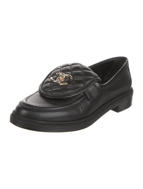 Chanel Interlocking CC Logo Leather Loafers