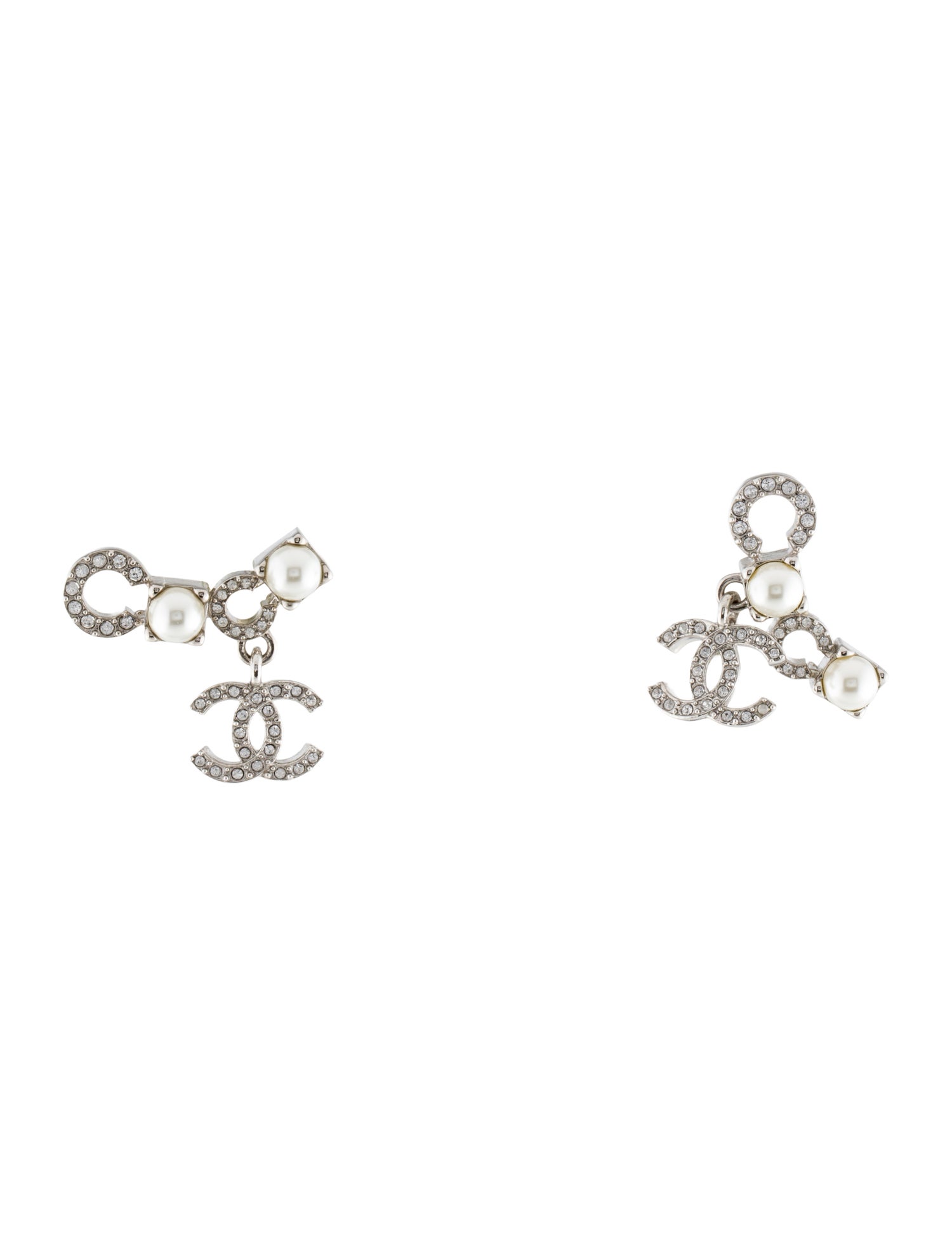 Chanel 2025 Faux Pearl & Strass Coco Drop Earrings