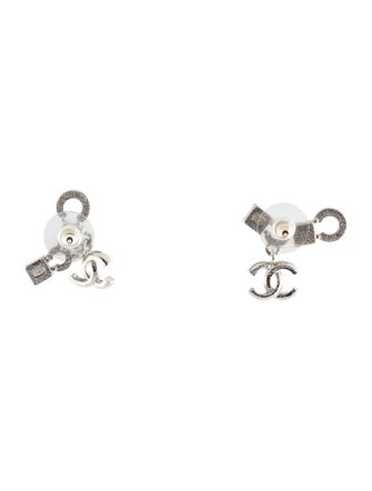 Chanel 2025 Faux Pearl & Strass Coco Drop Earrings