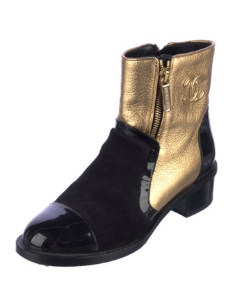 Chanel 2018 Interlocking CC Logo Moto Boots