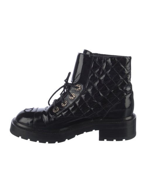 Chanel Interlocking CC Logo Leather Combat Boots