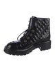 Chanel Interlocking CC Logo Leather Combat Boots