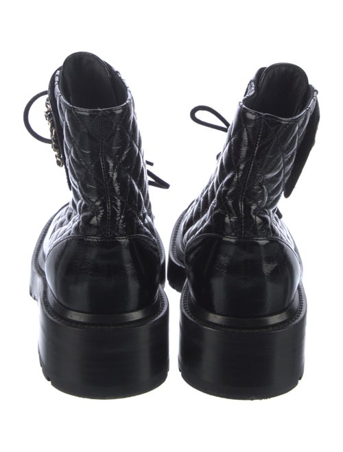 Chanel Interlocking CC Logo Leather Combat Boots