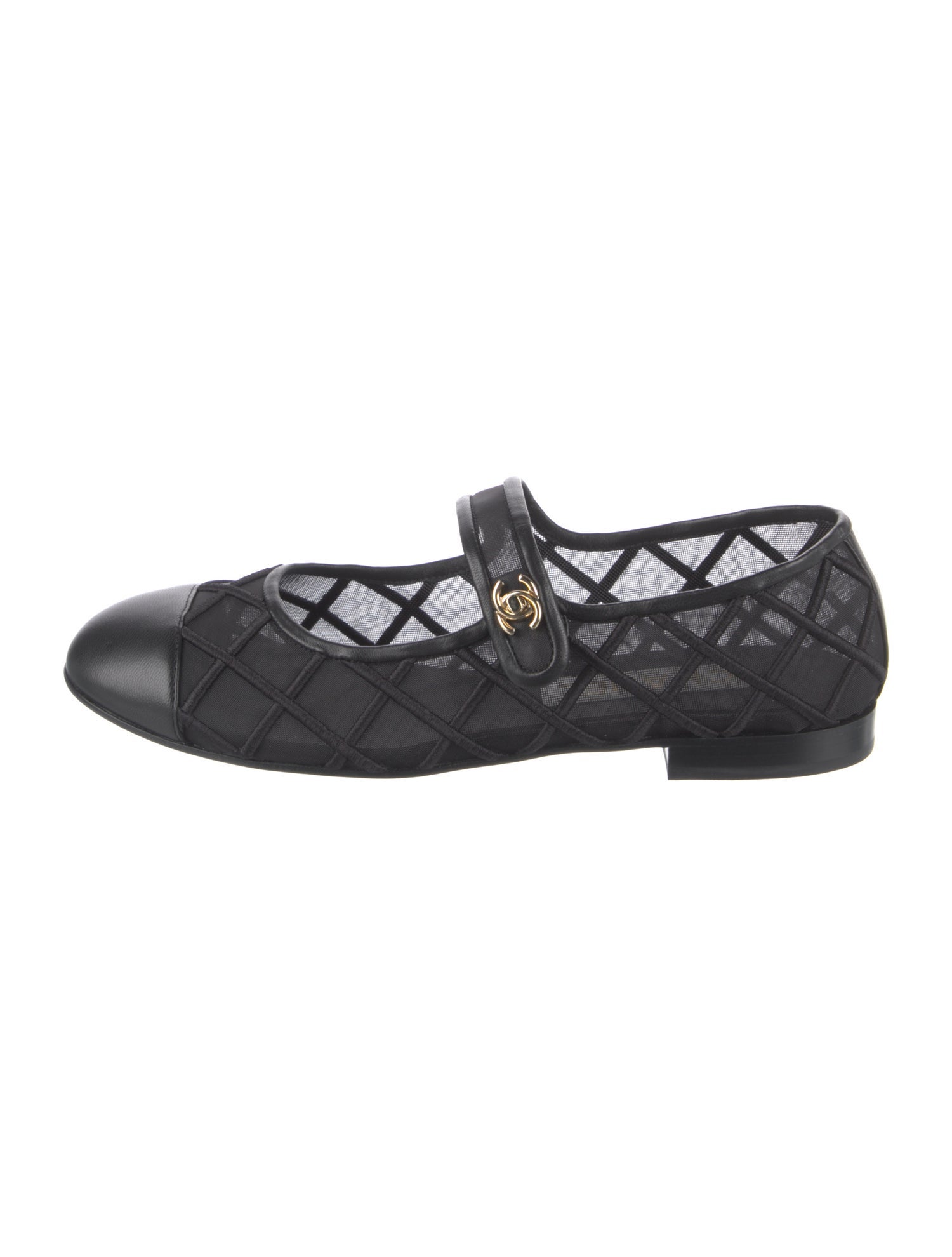 Chanel 2025 Interlocking CC Logo Mary Jane Flats