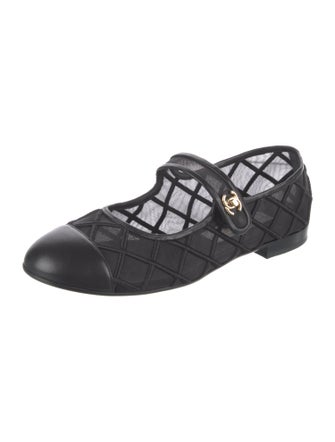 Chanel 2025 Interlocking CC Logo Mary Jane Flats