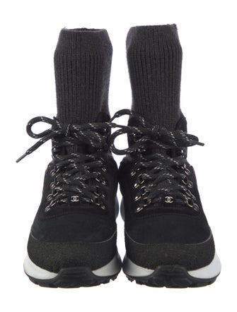 Chanel 2021 Interlocking CC Logo Sock Sneakers