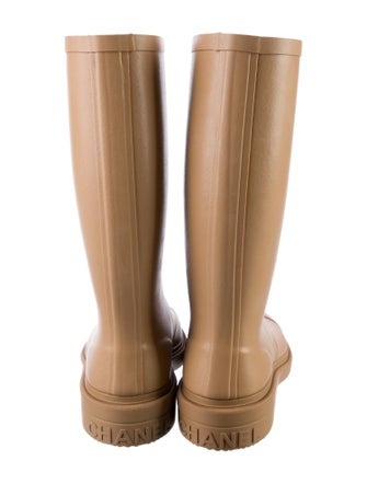 Chanel Interlocking CC Logo Rubber Rain Boots