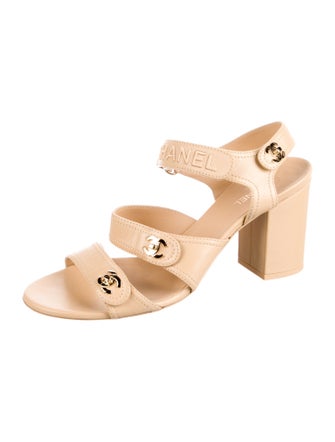 Chanel 2021 Interlocking CC Logo Sandals