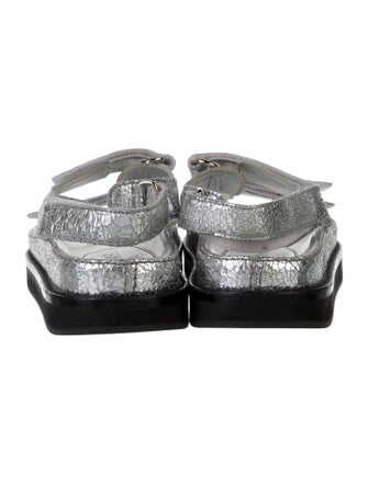 Chanel Interlocking CC Logo Leather Slingback Sandals