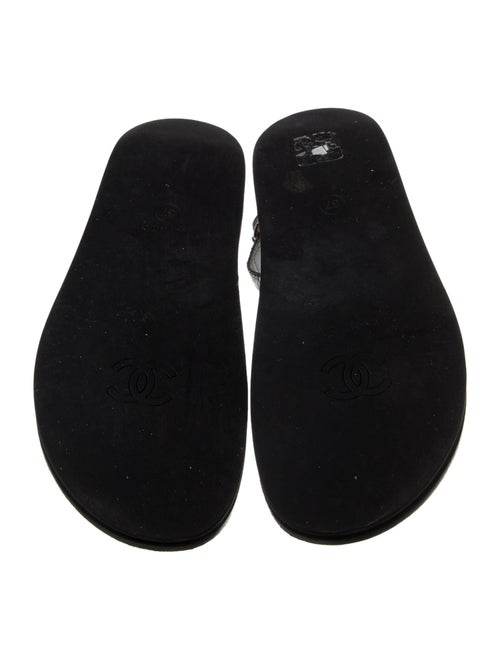 Chanel Interlocking CC Logo Leather Slingback Sandals