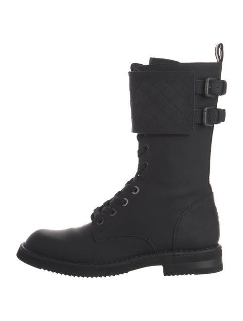 Chanel 2014 Interlocking CC Logo Combat Boots