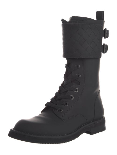 Chanel 2014 Interlocking CC Logo Combat Boots