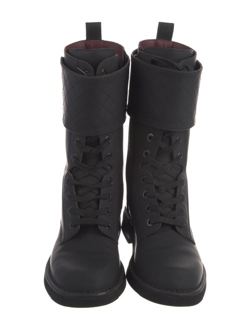 Chanel 2014 Interlocking CC Logo Combat Boots