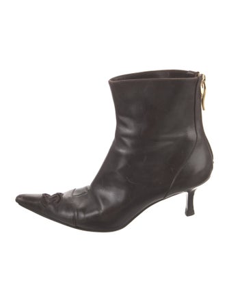 Chanel Interlocking CC Logo Leather Boots