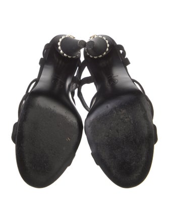 Chanel Interlocking CC Logo Satin Slingback Sandals