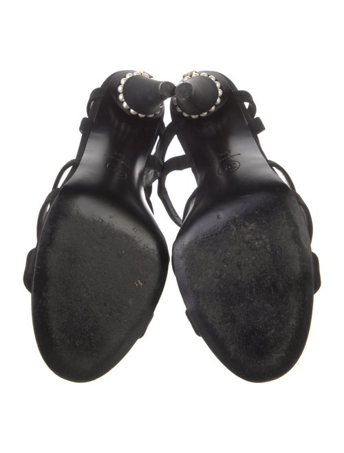 Chanel Interlocking CC Logo Satin Slingback Sandals