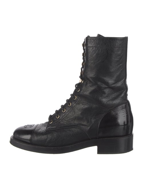 Chanel 2021 Interlocking CC Logo Combat Boots