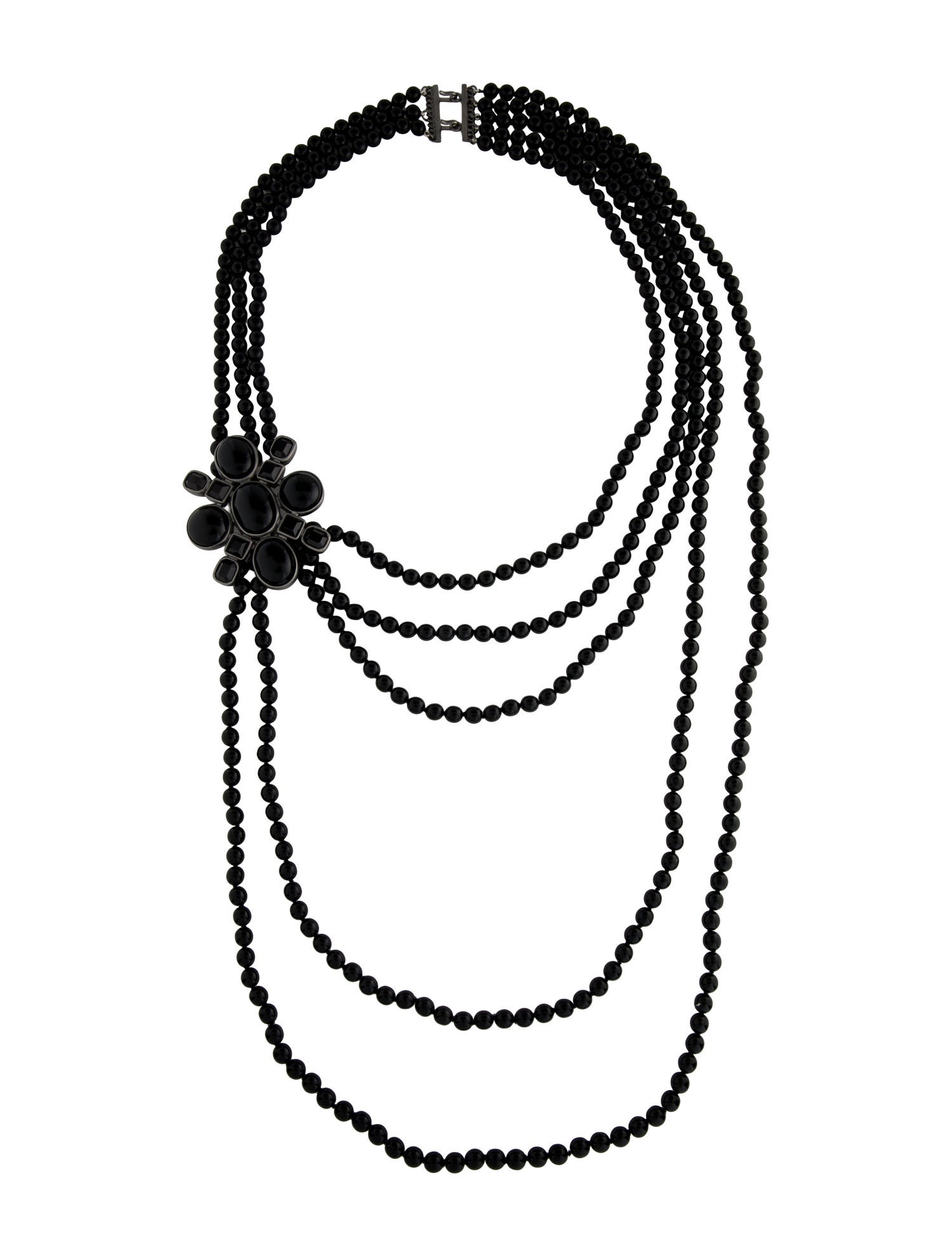 Chanel Vintage Resin Station Bead Multistrand Necklace