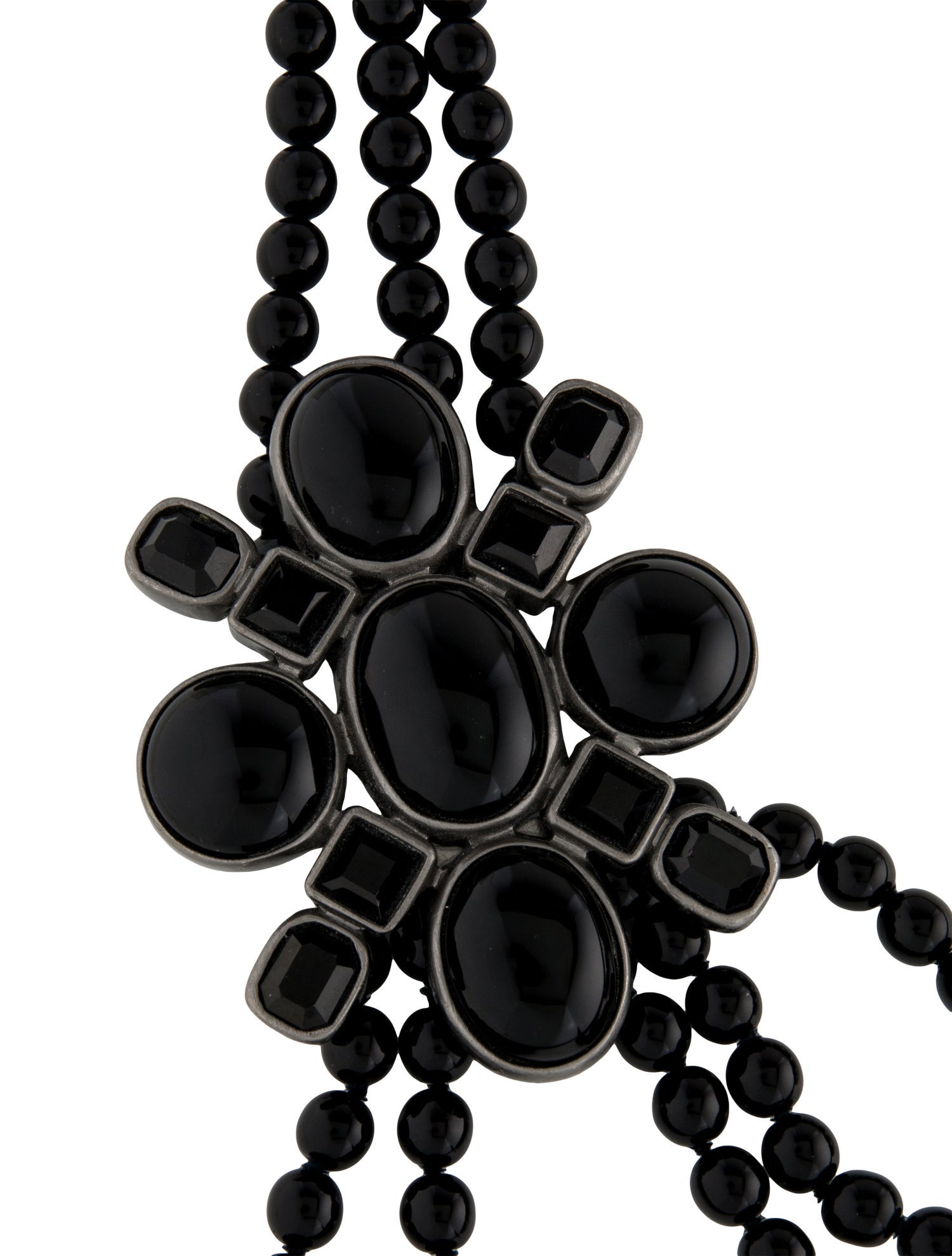 Chanel Vintage Resin Station Bead Multistrand Necklace