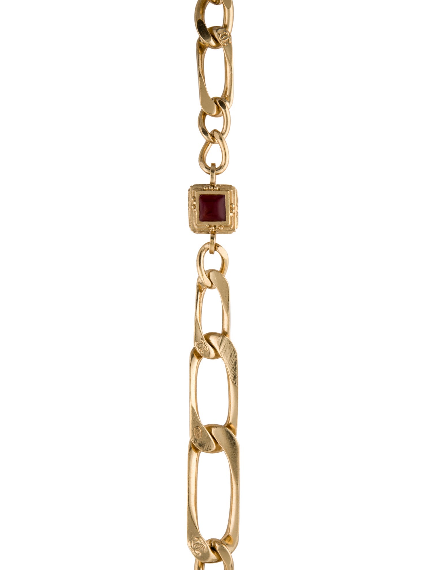 Chanel Vintage Gripoix Station Long Chain Necklace