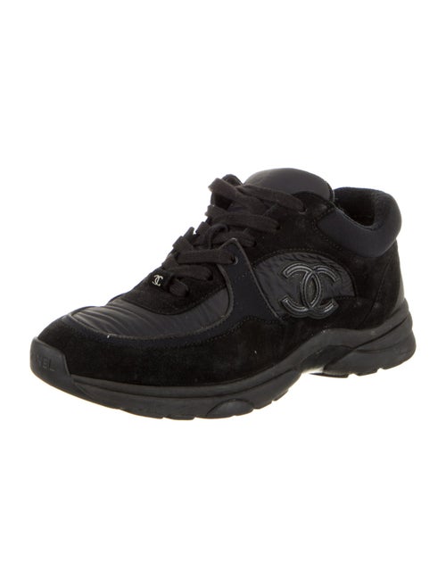 Chanel Interlocking CC Logo Suede Sneakers