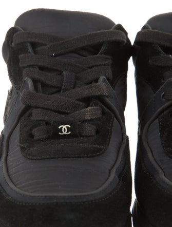 Chanel Interlocking CC Logo Suede Sneakers