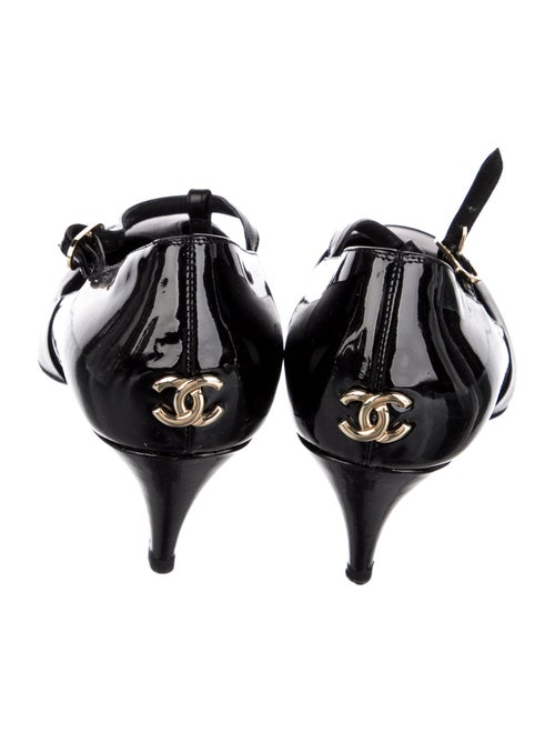 Chanel Interlocking CC Logo Leather T-Strap Pumps
