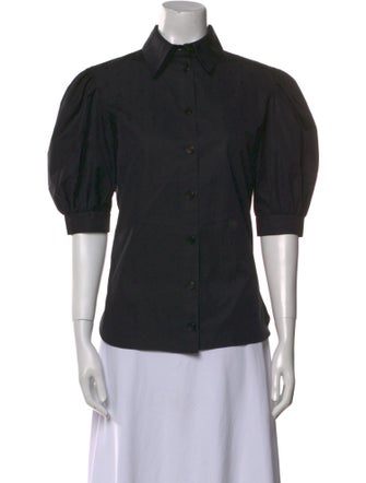 Chanel Short Sleeve Button-Up Top