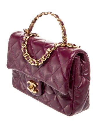 Chanel Mini Chain Link Top Handle Flap Bag
